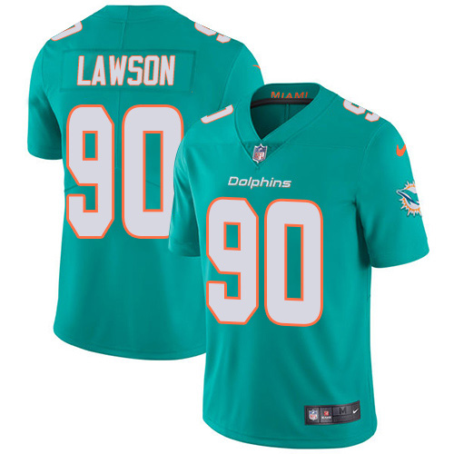Miami Dolphins #90 Shaq Lawson Aqua Green Team Color Men Stitched NFL Vapor Untouchable Limited Jersey